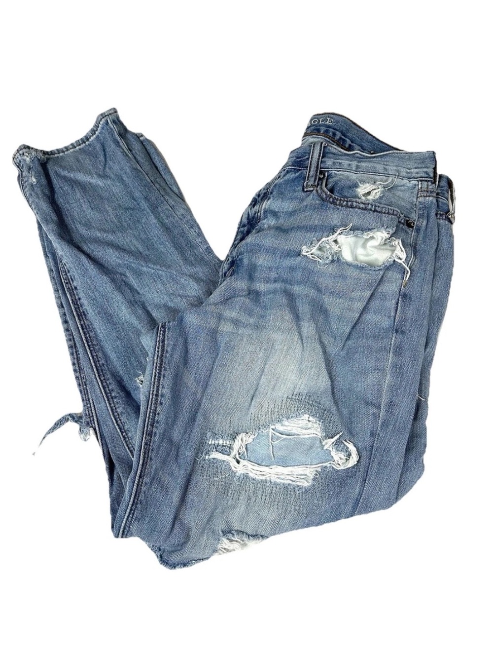 American Eagle Women’s Size 8 Vintage Hi Rise Jeans Light Wash Distressed #2564